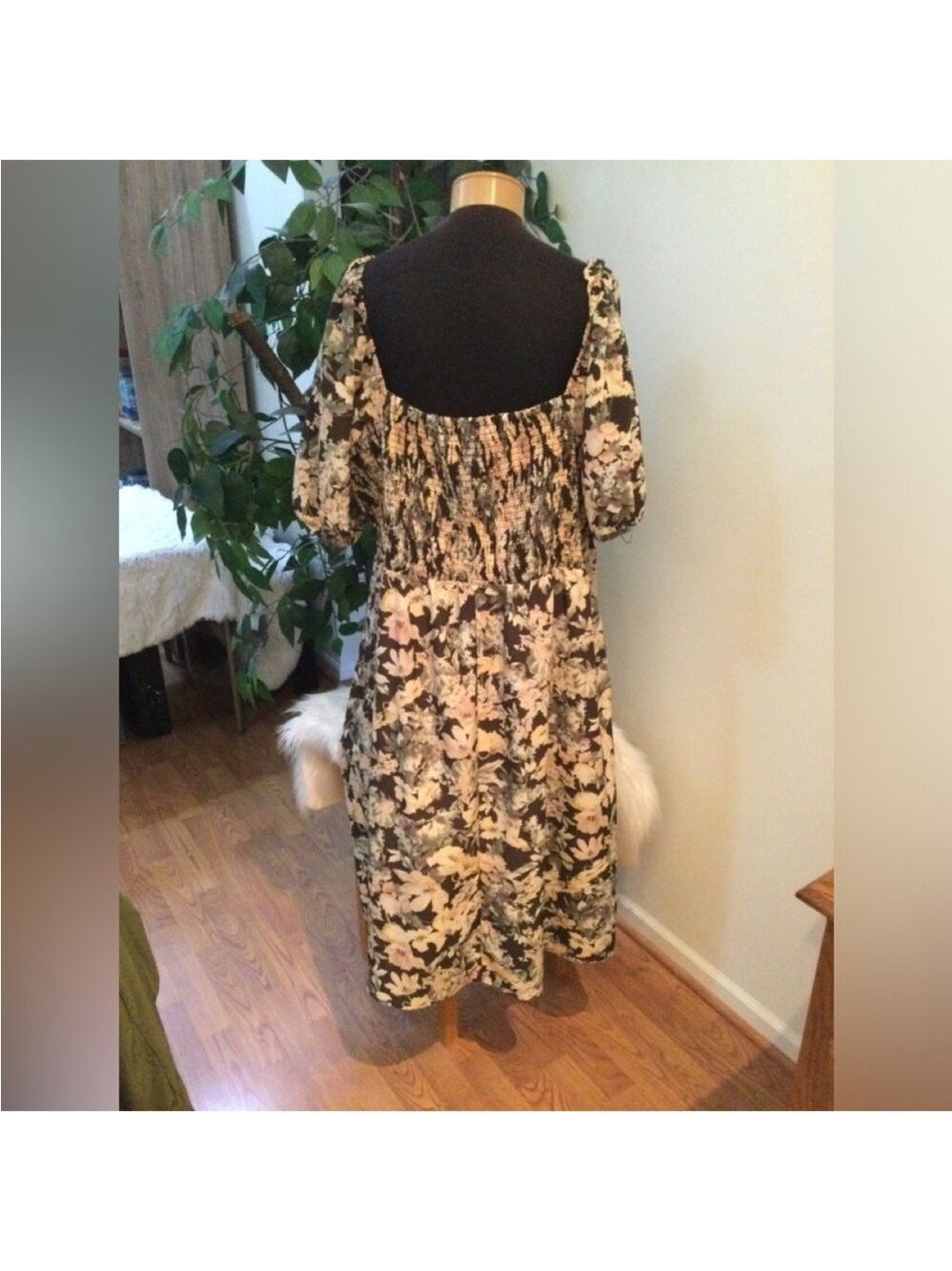 Maurice’s floral square neckline short sleeve midi dress Woman’s 3X - Picture 7 of 13